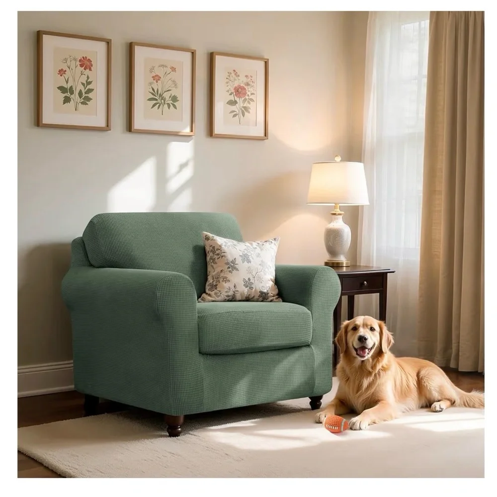 Elegant Green Sofa Cover (A102)